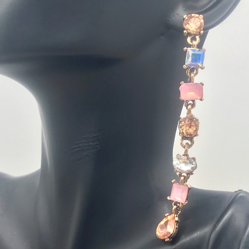 Gold Tone Rhinestone Earrings